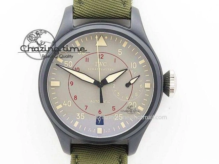 MIROTIME 0223 Pilot IW326901 Real Ceramic MK 1:1 Best Edition Black Dial On Nylon Strap MIYOTA FastDry 7126